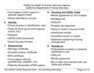 Form CW2200LP Request for Verification - Large Print - California, Page 9