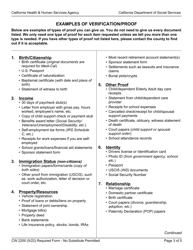 Form CW2200 Request for Verification - California, Page 3