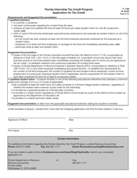 Form F-1198 Application for Tax Credit - Florida Internship Tax Credit Program - Florida, Page 2