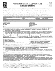 Form DR-486 Petition to the Value Adjustment Board Request for Hearing - Florida
