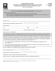 Document preview: Form DR-226100 Strong Families Tax Credit Application for Rescindment of Previous Allocation of Tax Credit - Florida