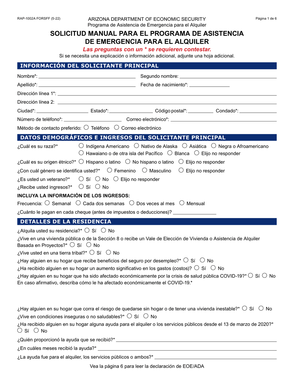Formulario RAP-1002A-S - Fill Out, Sign Online and Download Fillable ...