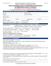 Formulario RAP-1002A-S Solicitud Manual Para El Programa De Asistencia De Emergencia Para El Alquiler - Arizona (Spanish)