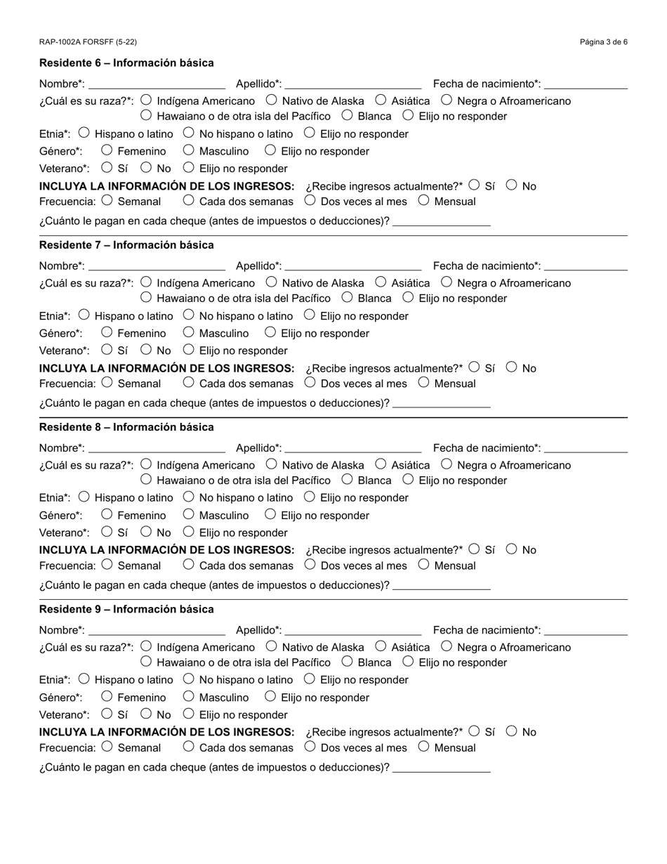Formulario RAP-1002A-S Solicitud Manual Para El Programa De Asistencia De Emergencia Para El Alquiler - Arizona (Spanish), Page 3