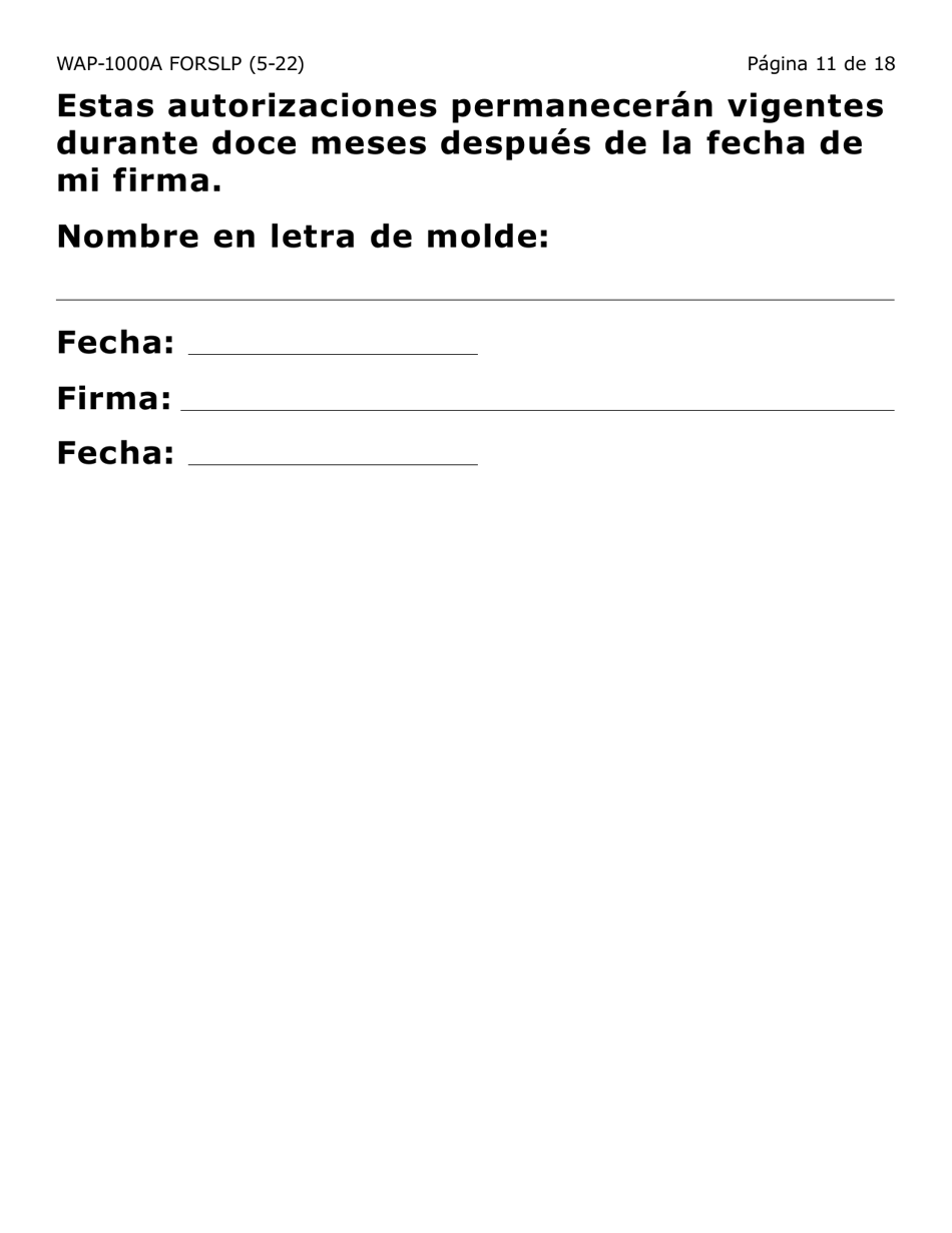 Formulario WAP-1000A-SLP Solicitud Del Lihwap - Letra Grande - Arizona (Spanish), Page 11