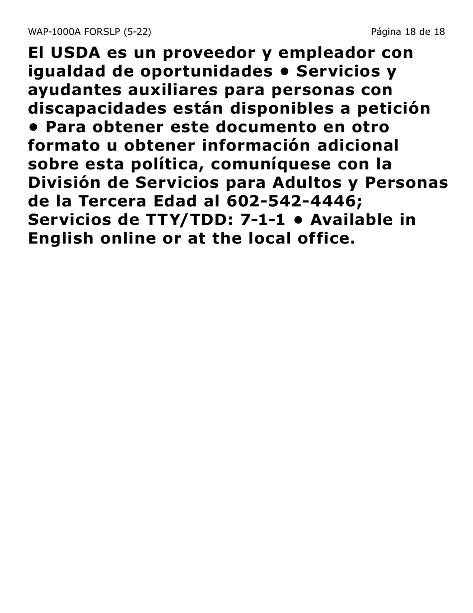 Formulario WAP-1000A-SLP Solicitud Del Lihwap - Letra Grande - Arizona (Spanish), Page 18