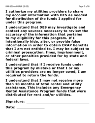 Form RAP-1014A-LP Emergency Rental Assistance Program Utilities Only Application (Large Print) - Arizona, Page 7