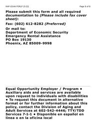 Form RAP-1014A-LP Emergency Rental Assistance Program Utilities Only Application (Large Print) - Arizona, Page 8