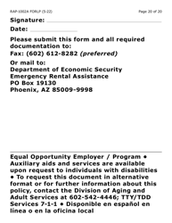 Form RAP-1002A-LP Emergency Rental Assistance Program Manual Application (Large Print) - Arizona, Page 20