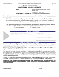 Formulario UIB-1091A-S Acuerdo De Deposito Directo - Arizona (Spanish), Page 2