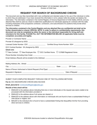 Document preview: Form CCA-1211A Request for Search of Background Checks - Arizona