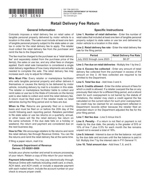 Form DR1786  Printable Pdf