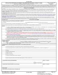 Document preview: DD Form 2910-2 Retaliation Reporting Statement for Unrestricted Sexual Assault Cases