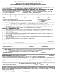 Form HSMV83039 &quot;Application for Disabled Person Parking Permit&quot; - Florida