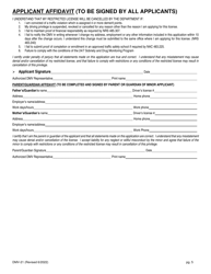 Form DMV-21 Application for Restricted License - Nevada, Page 5