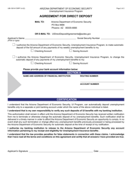 Form UIB-1091A Agreement for Direct Deposit - Arizona, Page 2