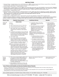 Form MV-145A Person With Disability Parking Placard Application - Pennsylvania, Page 2