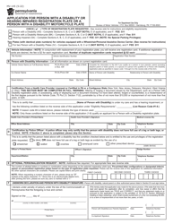 Form MV-145 Application for Person With a Disability or Hearing Impaired Registration Plate or a Person With a Disability Motorcycle Plate - Pennsylvania