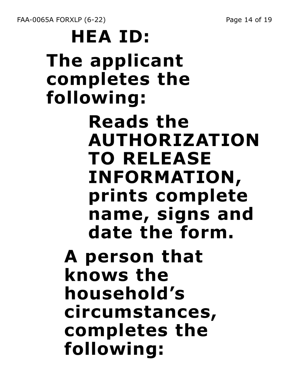 Form FAA-0065A-XLP Verification of Living Arrangements / Residential Address (Extra Large Print) - Arizona, Page 14