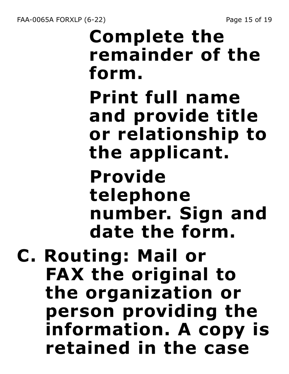 Form FAA-0065A-XLP Verification of Living Arrangements / Residential Address (Extra Large Print) - Arizona, Page 15