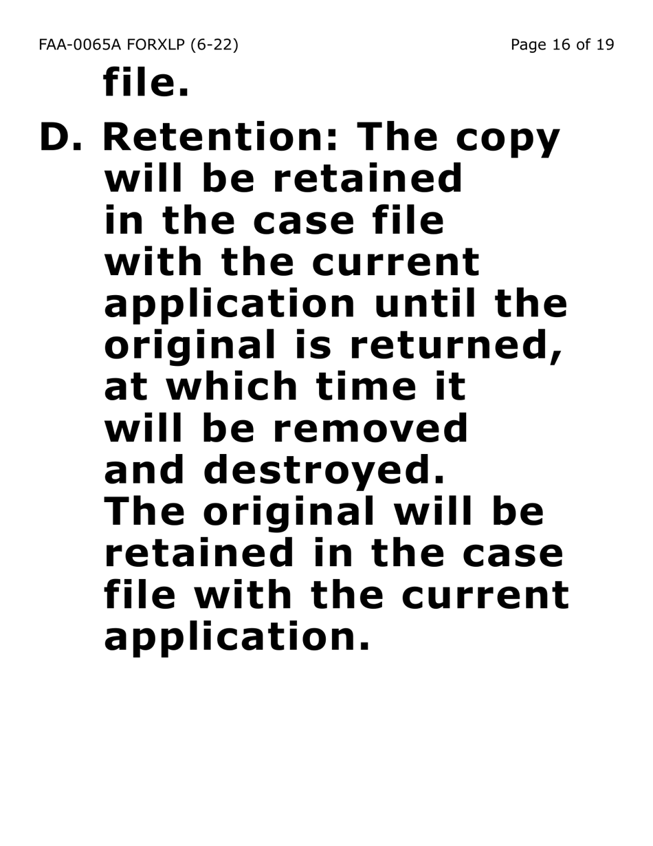 Form FAA-0065A-XLP Verification of Living Arrangements / Residential Address (Extra Large Print) - Arizona, Page 16