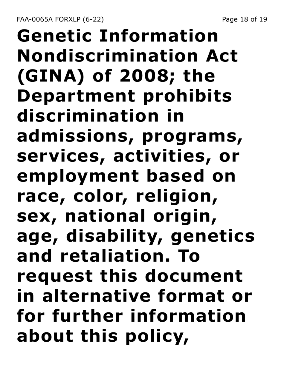 Form FAA-0065A-XLP Verification of Living Arrangements / Residential Address (Extra Large Print) - Arizona, Page 18