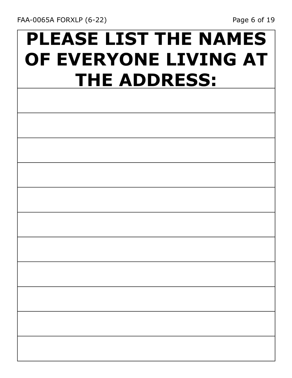 Form FAA-0065A-XLP Verification of Living Arrangements / Residential Address (Extra Large Print) - Arizona, Page 6