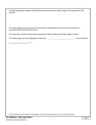 DD Form 491-1 Summarized Record of Trial - Article 39(A) Session, Page 4