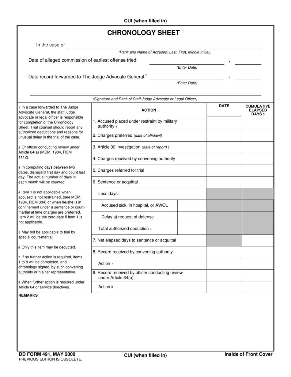 DD Form 491 Summarized Record of Trial, Page 2