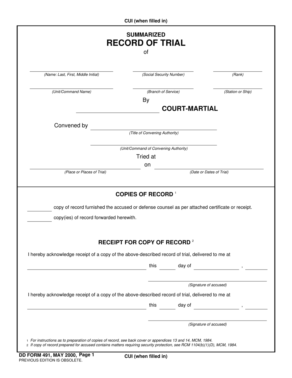 DD Form 491 Summarized Record of Trial, Page 3