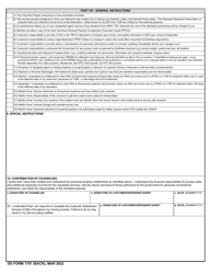 DD Form 1797 Personal Property Counseling Checklist, Page 2