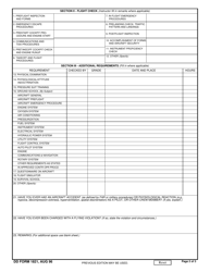 DD Form 1821 Contractor Crewmember Record, Page 2