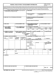 Document preview: DD Form 1918 Federal Wage System - Establishment Information