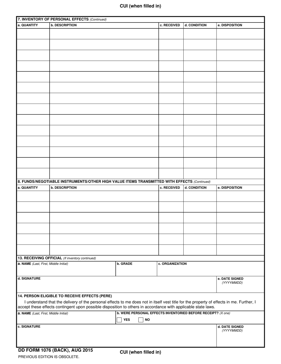 DD Form 1076 - Fill Out, Sign Online and Download Fillable PDF ...