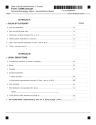 Form T-204A-ANNUAL Alcoholic Beverages Return - Annual Reconciliation - Rhode Island, Page 2