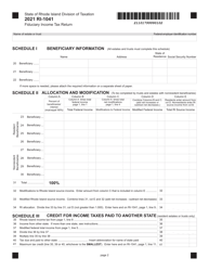 Form RI-1041 Fiduciary Income Tax Return - Rhode Island, Page 2