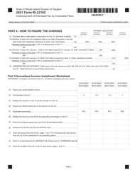 Form RI-2210C Underpayment of Estimated Tax by Composite Filers - Rhode Island, Page 2