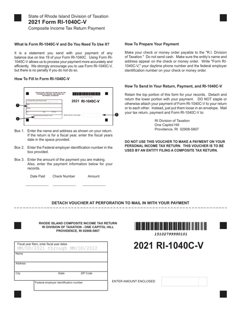 Form RI-1040C-V 2021 Printable Pdf
