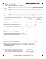 Form RI-1096PT Pass-Through Withholding Return and Transmittal - Rhode Island