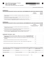 Form RI-1096PT Pass-Through Withholding Return and Transmittal - Rhode Island, Page 2