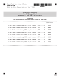 Form RI-706 Estate Tax Return - Date of Death on or After 1/1/2015 - Rhode Island, Page 22