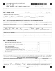 Form RI-706 Estate Tax Return - Date of Death on or After 1/1/2015 - Rhode Island, Page 2