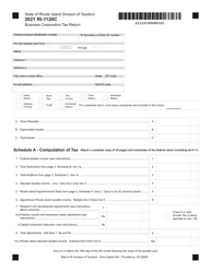 Form RI-1120C Business Corporation Tax Return - Rhode Island
