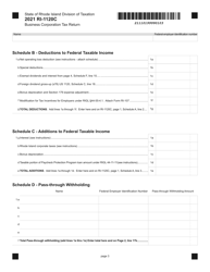 Form RI-1120C Business Corporation Tax Return - Rhode Island, Page 3