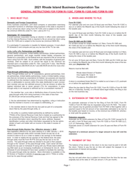 Instructions for Form RI-1120C, RI-1120S, RI-1065 - Rhode Island