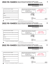Form RI-1040ES Rhode Island Resident and Nonresident Estimated Payment Coupons - Rhode Island, Page 3