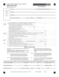 Form T-86 &quot;Bank Deposits Tax&quot; - Rhode Island, 2021