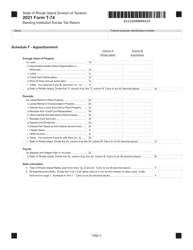 Form T-74 Banking Institution Excise Tax Return - Rhode Island, Page 3
