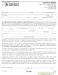 Document preview: Form AA-137W Waiver of Hearing - New York