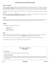 Form MV-104C Bicycle Accident Report - New York, Page 2